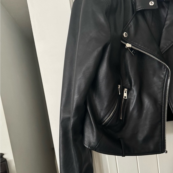 Levi Faux Leather Jacket Sz large Black - Picture 2 of 7